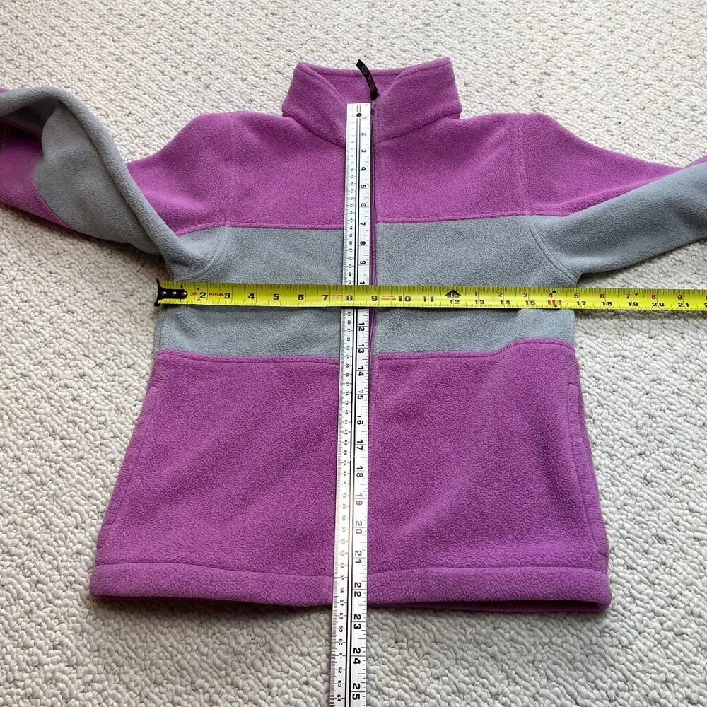 Toma Jacket Girls 12 Purple Polar Fleece Full Zip High Neck Pockets Malden Mills